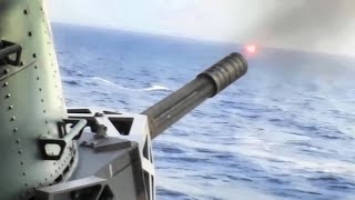 Phalanx CIWS Close In Weapons System • Live Fire Test [upl. by Annej225]