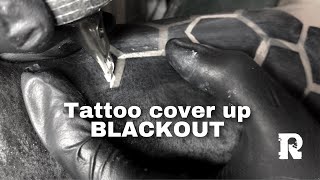 Tattoo cover up Blackout geometric tattoo [upl. by Bumgardner]