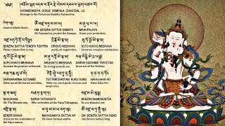 ☸The Hundred Syllables Vajrasattva Mantraརྡོ་རྗེ་སེམས་དཔའ།Dorje Sempa MantraOm Vajrasattva Samaya [upl. by Ettelliw167]