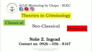 The THEORIES IN CRIMINOLOGY Classical NeoClassical and Positivist by Nolie Z Ingcad [upl. by Terri299]