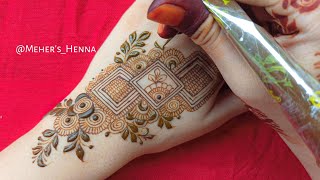 Simple Intricate Mehndi Design  Mehers Henna [upl. by Skiba]