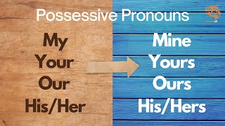 Possessive Pronouns  Pronouns  Mine Yours His Hers Ours Theirs  English Grammar englishlesson [upl. by Lynnell]