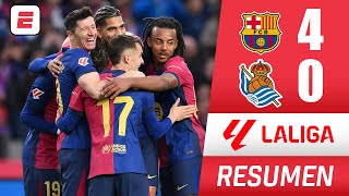 BARCELONA 40 REAL SOCIEDAD Es líder y le saca 1 punto al Atlético y 3 al Real Madrid  La Liga [upl. by Nasus]