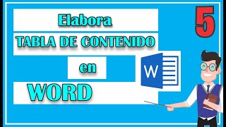 ¿Cómo hacer una TABLA DE CONTENIDO en WORD [upl. by Olshausen]