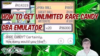 How To Get Unlimited Rare Candy In Pokemon Emerald GBA Emulator Cheat Code [upl. by Bannister]