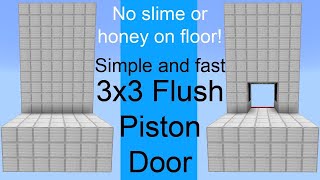 Tutorial 3x3 Flush Piston Door in Minecraft Bedrock Edition Simple and Compact [upl. by Kalvin318]