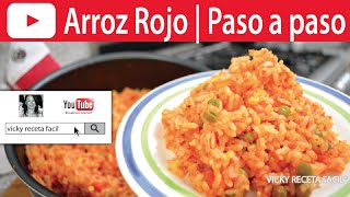 ARROZ ROJO PERFECTO  Vicky Receta Facil [upl. by Strong]