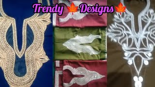 Trendy designs🍁latest tilla design pheran princeskashmiri tilla work [upl. by Faruq686]