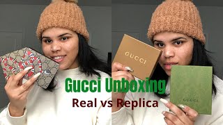 Gucci Wallet Unboxing Real vs Fake Luxury vs Replica Can You Spot The Fake [upl. by Tracey]