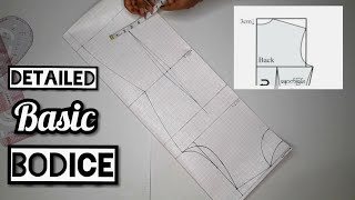 How to draft a basic bodice pattern DETAILED for beginners [upl. by Animsaj]