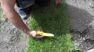 How To Cut SodLandscaping Tutorial [upl. by Yelhsa697]