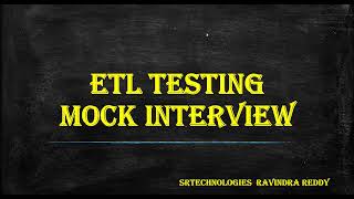 ETL Testing Mock Interview amp Expert Tips [upl. by Ahsemat]