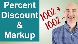 Percent Discount and Percent Markup Examples [upl. by Mou298]