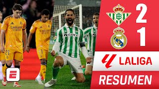 SORPRESA REAL MADRID cayó 21 en el Villamarín ante REAL BETIS El Atlético es el líder  La Liga [upl. by Nonnaer]