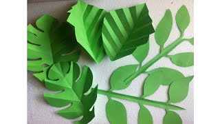 Hojas de papel fáciles y rápidas de hacer DIY  Easy StepbyStep Paper Tropical Leaves [upl. by Lienahs]