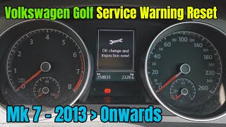 How To Reset Oil Service amp Inspection Warnings  Volkswagen Golf MK7 [upl. by Angela439]