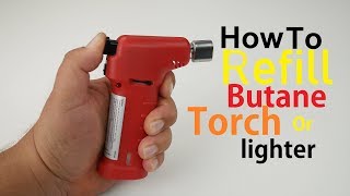 How To Refill Butane Torch Lighter Simple Easy [upl. by Yessak]