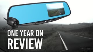 Vehicle Blackbox DVR full HD 1080p Dual Dash Cam Mirror Review  One Year On 2018 [upl. by Amuwkuhc]