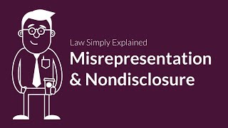 Misrepresentation and Nondisclosure  Contracts  Defenses amp Excuses [upl. by Eiramik]