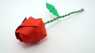 Origami Rose tutorial Davor Vinko [upl. by Essirehc]