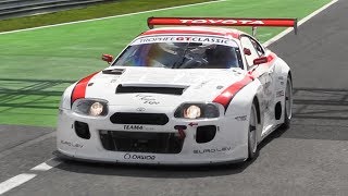 Toyota Supra Mk4 BiTurbo GT2 Racing at Monza Circuit Accelerations Fly Bys amp Sound [upl. by Louisette]