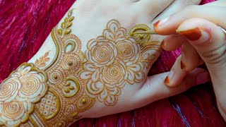 Gorgeous Henna Design for hand  Mehers Henna [upl. by Navanod]