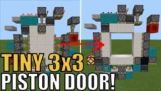 How To Make A COMPACT 3x3 Piston Door on BEDROCK 1 Wide [upl. by Airlee]