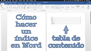 Cómo hacer un índice en Word Office 365 Tabla de Contenidos [upl. by Dosh]