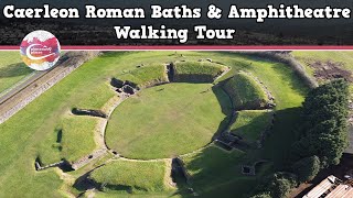 CAERLEON ROMAN BATHS amp AMPHITHEATRE WALES  Walking Tour  Pinned on Places [upl. by Kerman]