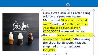 How to apply misrepresentation Liam cupcake scenario [upl. by Aicercal]