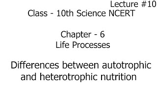 differences between autotrophic and heterotrophic nutrition  life processes  science  class 10th [upl. by Gratia]