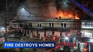 3alarm fire damages 6 homes in Royersford Pa [upl. by Abisia]