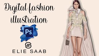 Digital fashion illustration with PHOTOSHOP [upl. by Cinomod]