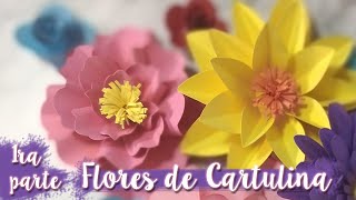 Como hacer flores de cartulina  patrones Parte uno [upl. by Alber]