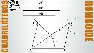 Romboide conocidas sus diagonales y un lado [upl. by Angelle]