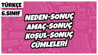 6 Sınıf Türkçe  NedenSonuç SebepSonuç AmaçSonuç ve KoşulSonuç ŞartSonuç Cümleleri  2022 [upl. by Hgieleak]