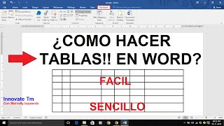 COMO HACER TABLAS EN WORD SUPER FÁCIL Y SENCILLO [upl. by Morganica]