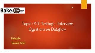 ETL Testing Interview Questions on DataFlow [upl. by Kelwunn766]