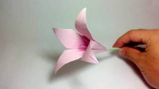 Origami Flower  Lily 100th video [upl. by Eremaj]