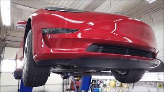 Underneath a Tesla Model 3  undercarriage inspection [upl. by Novanod]