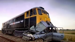 Car hit by train  Safety Message HQ  Top Gear  Series 9  BBC [upl. by Forrer900]