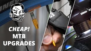 10 Ridiculously Cheap Mountain Bike Upgrades [upl. by Ynaffets]