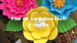 Cómo hacer flores de cartulina fácil y rápido [upl. by Nalyk]