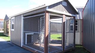 DERKSEN 8X16 DOUBLE DOG KENNEL AT BIG Ws PORTABLE BUILDINGS IN LAFAYETTE LOUISIANA [upl. by Lohcin]