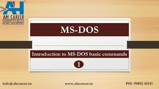 1 Introduction to MSDOS amp Basic Commands [upl. by Aelaza342]