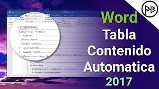 5 Pasos Crear tabla de contenido AUTOMÁTICA en Cualquier Word 2017 [upl. by Adamo133]