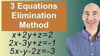 Solving Systems of 3 Equations Elimination [upl. by Oler]