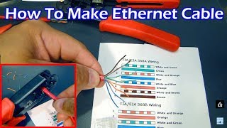 How To Make Ethernet Cable RJ45  Straight Through amp Crossover [upl. by Nerak65]