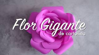 Como Fazer Flor Gigante de Cartolina  Decoração  DIY [upl. by Anila]