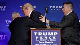 Donald Trump rushed off stage during rally in Nevada [upl. by Lleinnad]